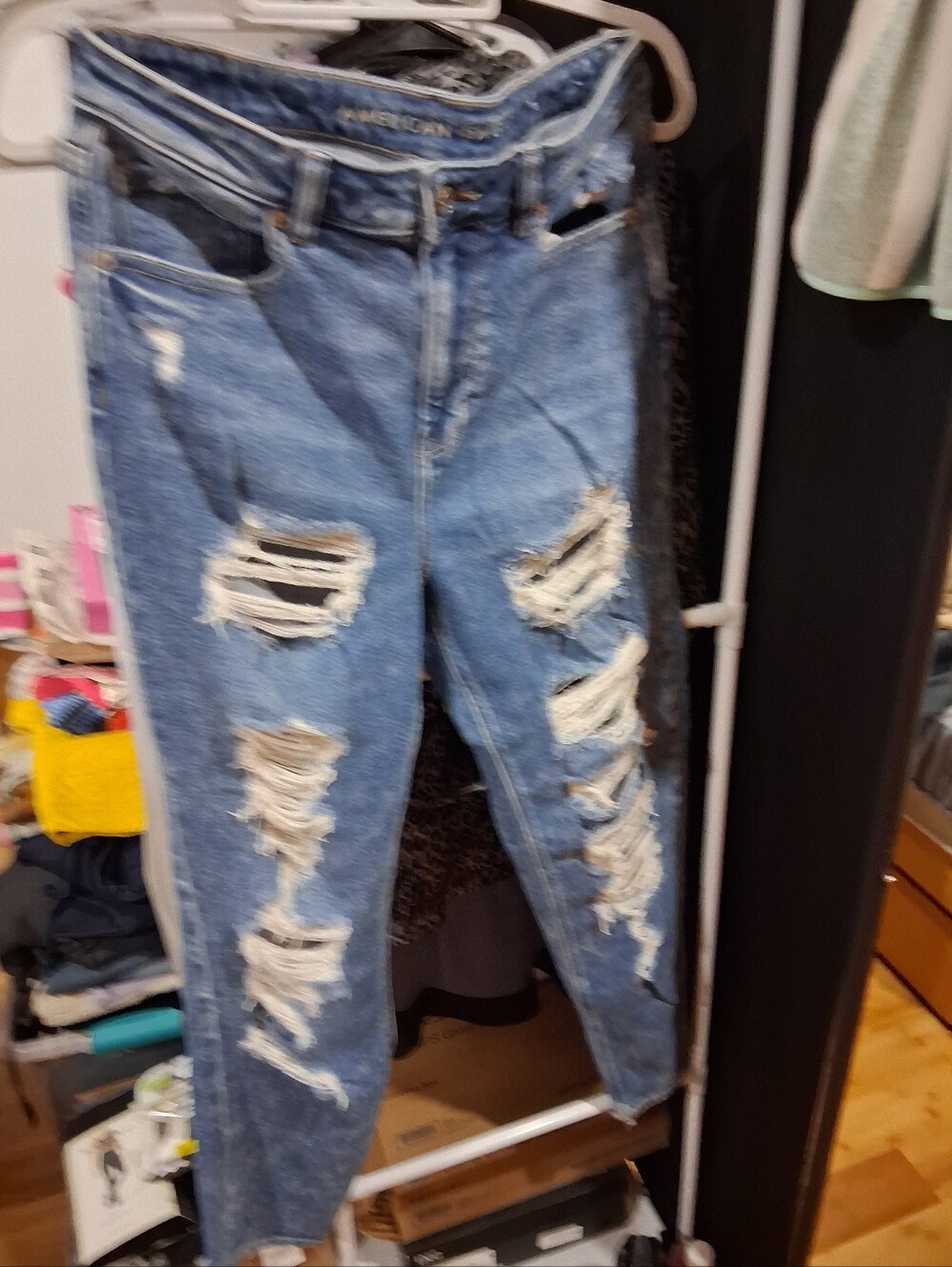 American Eagle Outfitters Distressed Light Blue Boyfriend Jeans